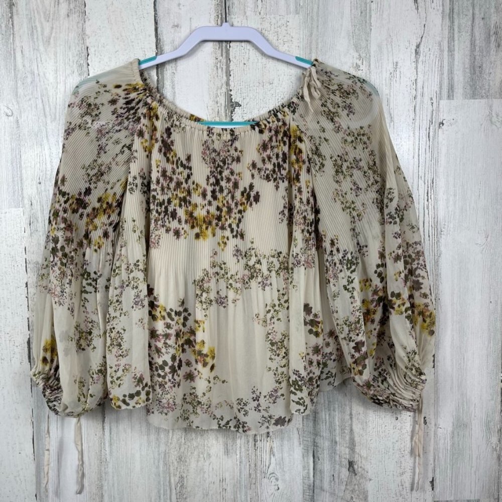 Aritzia Wilfred Talence Off the Shoulder blouse top XS floral boho cottagecore